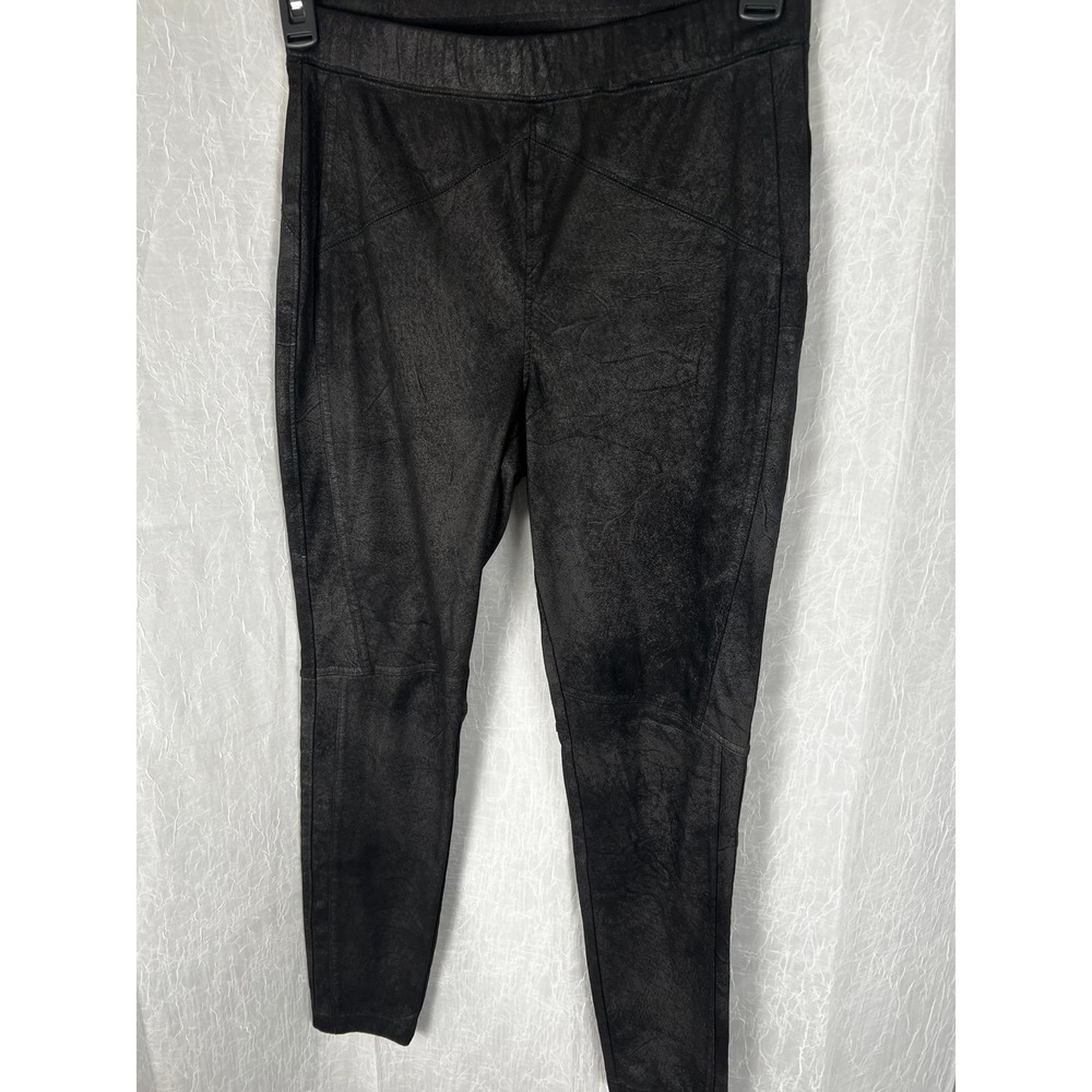 Free People Midnight Vegan Faux Suede Pants Black Pull On Stretch size small